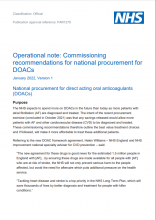 Operational note: Commissioning recommendations for national procurement for DOACs